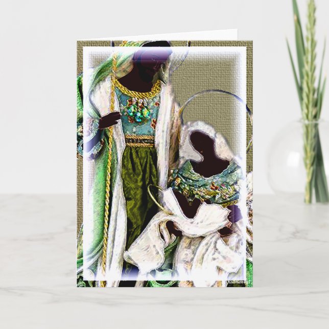 Carte Crèche de Noël Ethnique (Devant)