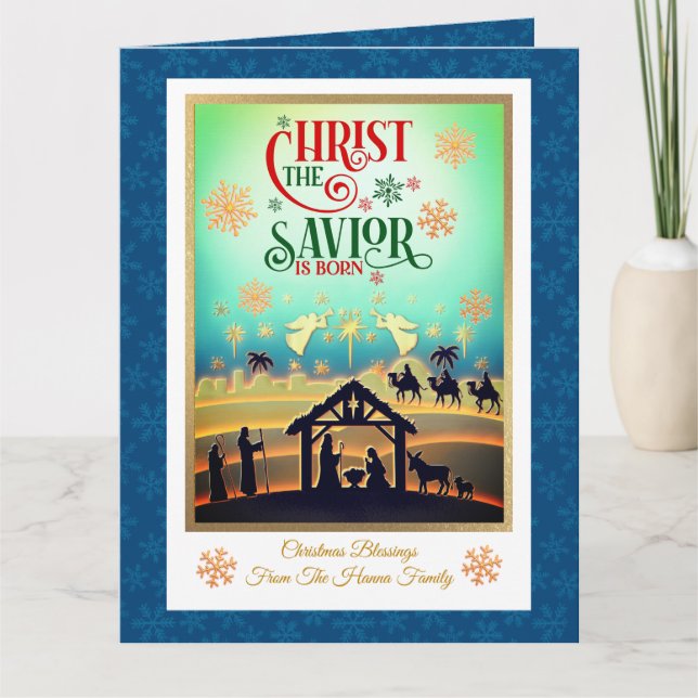 Carte Crèche "Joyeux Noël et Bonne Année" (Devant)