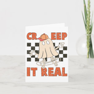 Carte Credo It Real Skateboard Retro Halloween Ghost