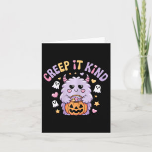 Carte Creep It Genre mignon Monster Halloween drôle