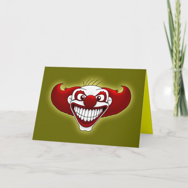 Carte Creepy Clown Greeting Card (Devant)