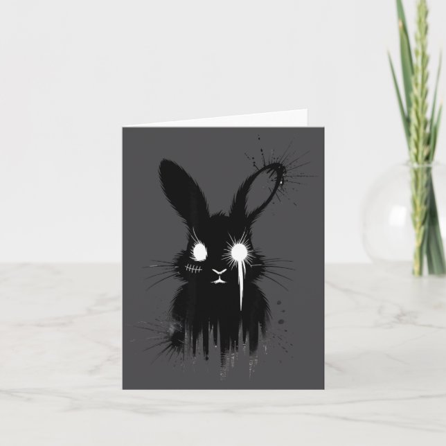 Carte Creepy Cute Goth Bunny Horror Rabbit Sketch Alt Ng (Devant)