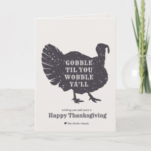 Carte Créer un texte personnalisé Dinde Thanksgiving