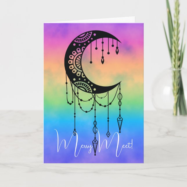Carte Créez votre propre boho Mandala Moon Silhouette (Devant)