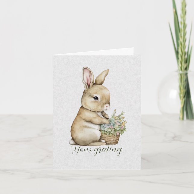 Carte Créez votre propre Bunny de printemps et vos Fleur (Devant)