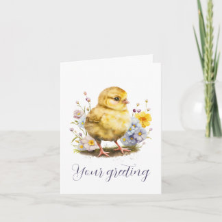 Carte Créez votre propre chick mignon et vos Fleurs sauv