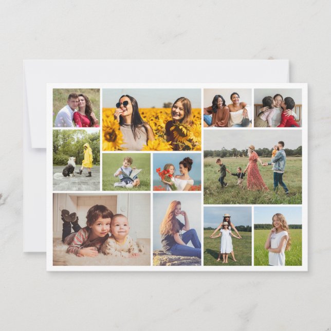 Carte Créez Votre Propre Collage de 12 Photos (Devant)