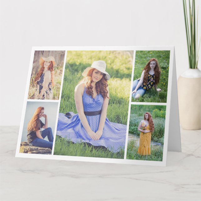 Carte Créez votre propre collage de 5 photos pour toutes (Devant)