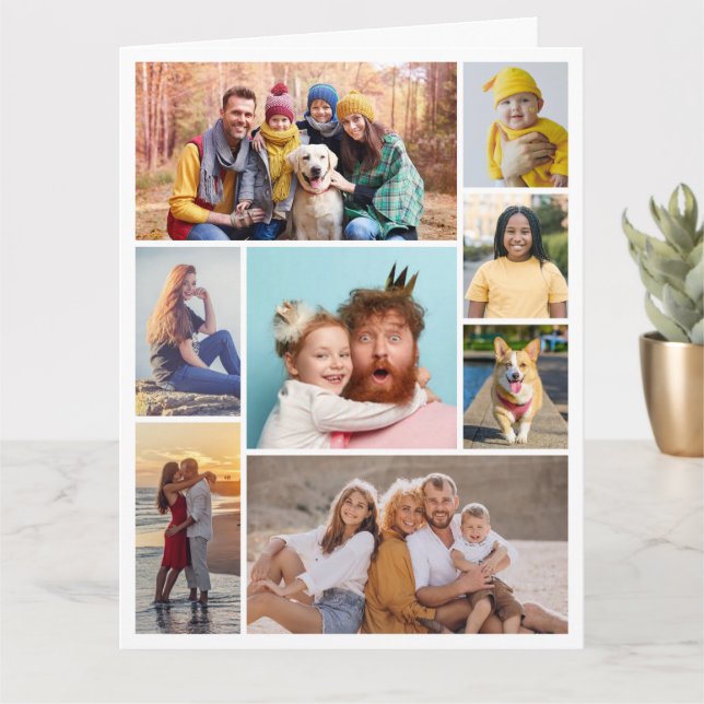 Carte Créez votre propre collage de 8 photos (Petite plante)