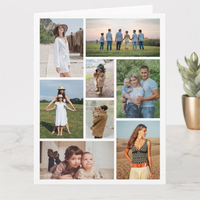 Carte Créez votre propre collage de 8 photos (Petite plante)