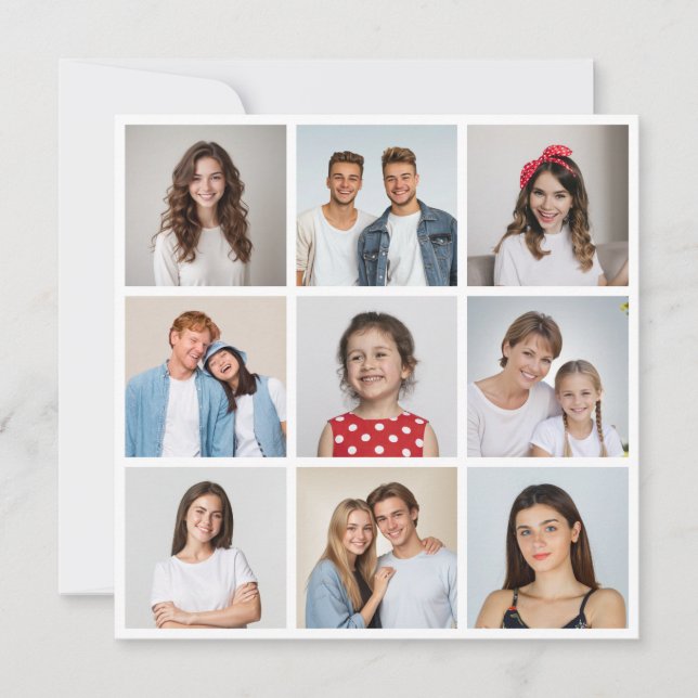 Carte Créez votre propre collage de 9 photos (Devant)