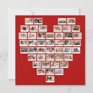Carte Créez Votre Propre Collage Photo 44 Cœur Rouge