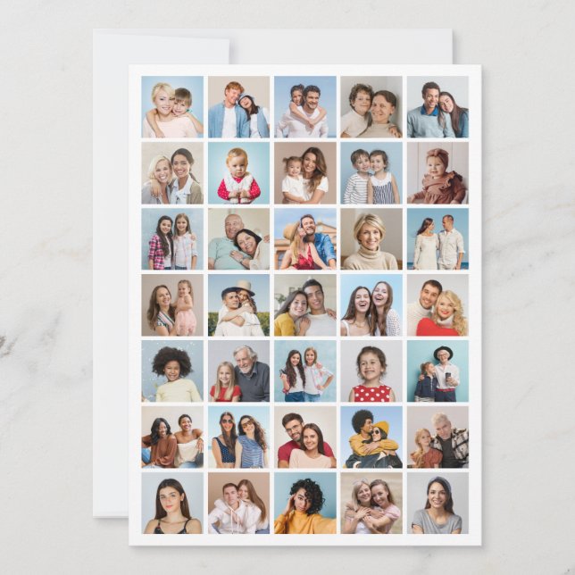 Carte Créez Votre Propre Collage Photo de 35 Photos (Devant)