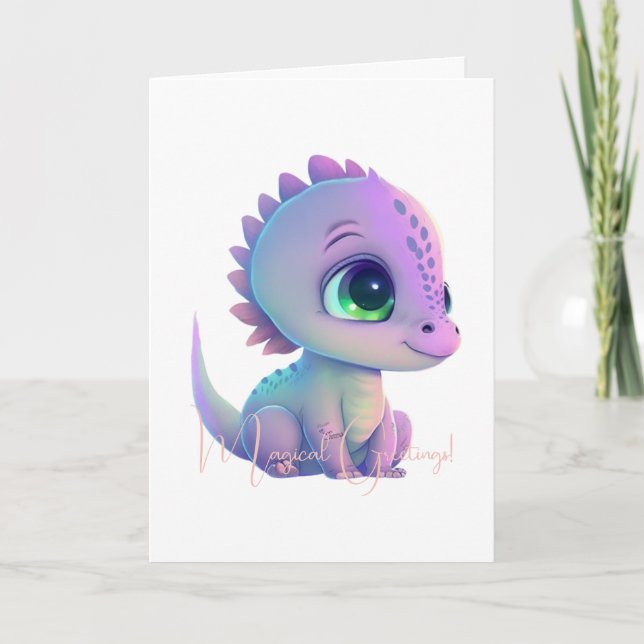 Carte Créez votre propre Dragon Bébé Violet (Devant)
