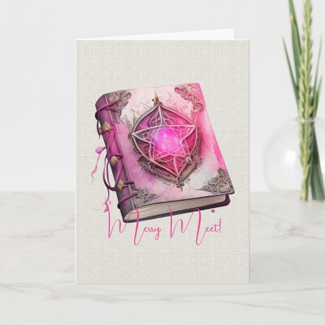 Carte Créez votre propre Grimoire rose Pentacle (Devant)