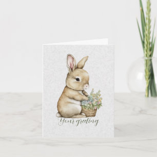 Carte Créez votre propre lapin de printemps et fleurs sa