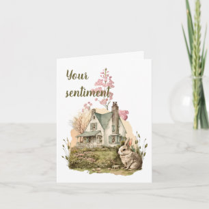 Carte Créez Votre Propre Maison de Lapin & Fleurs Sauvag