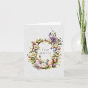 Carte Créez votre propre panier d'œufs et de fleurs sauv