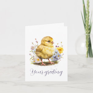 Carte Créez Votre Propre Poulet Mignon & Fleurs Sauvages