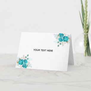 Carte Créez Votre Propre Rose Bleue Élégante