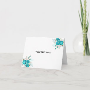 Carte Créez Votre Propre Rose Bleue Élégante