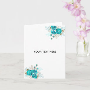 Carte Créez Votre Propre Rose Bleue Élégante