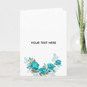 Carte Créez Votre Propre Rose Bleue Élégante