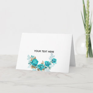 Carte Créez Votre Propre Rose Bleue Élégante
