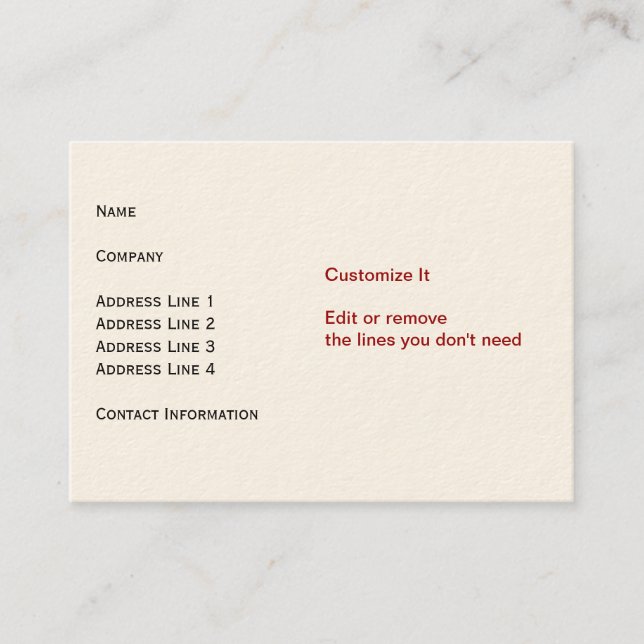 Carte crème (Devant)