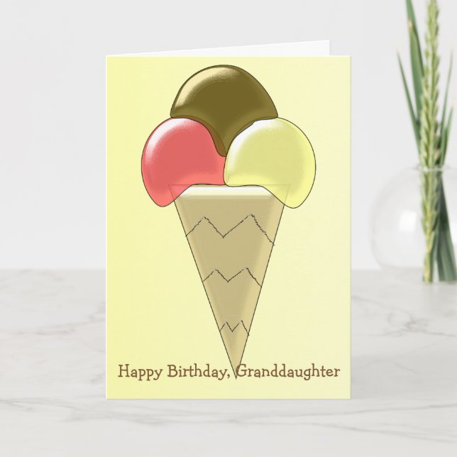 Carte Crème de glace Grandgirl personnalisée Anniversair (Devant)