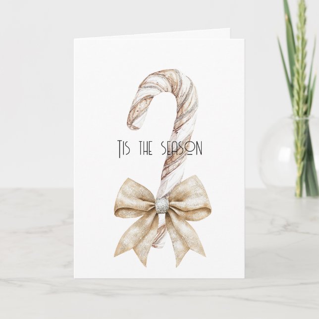 Carte Crème de Sucre de canne de Noël rustique en argent (Devant)