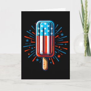 Carte Crème Glacée 4 Juillet Drapeau Américain Patriotiq