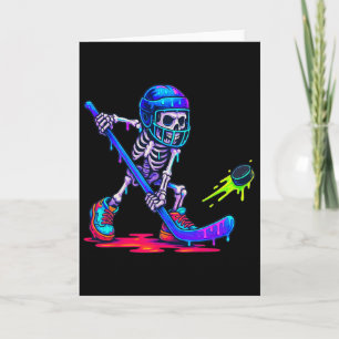 Carte Crème Glacée à l'eau Skeleton Hockey sur glace Dég