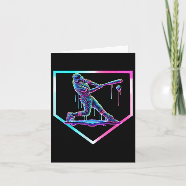 Carte Crème Glacée Dégoulinante Baseball Plaque de Base- (Devant)