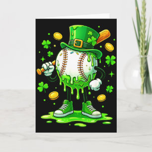 Carte Crème Glacée Dégoulinante Baseball St Patrick Day 