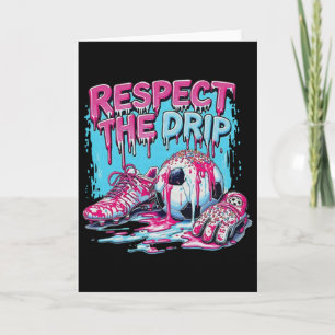 Carte Crème Glacée Dégoulinante de Football Respecter le