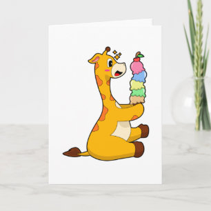 Carte Crème glacée Giraffe gaufre