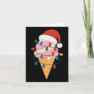 Carte Crème Glaciaire Festive Avec Lumières De Noël Et P