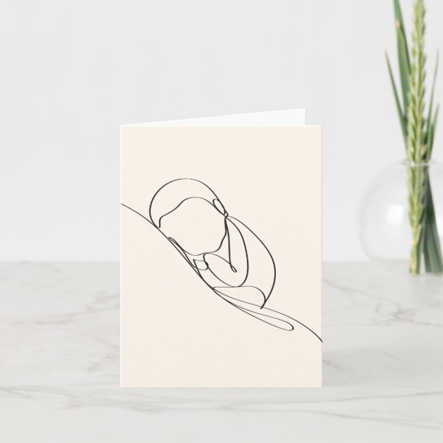 Carte Crème minimaliste pour bébé womb (Devant)