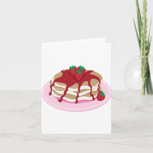Carte Crêpes à la fraise Nourriture sucrée du petit-déje (Devant)