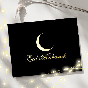 Carte Crescent Gold Foil Eid Moubarak