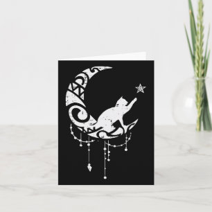 Carte Crescent Lune Étoile Chat Mystique Céleste Femmes 