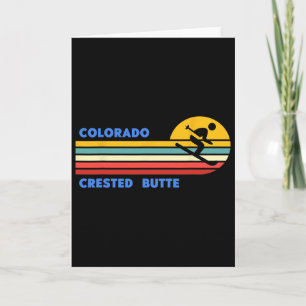 Carte Crested Butte Colorado Ski Skieur Ski Soleil Rétro