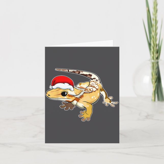 Carte Crested Gecko Santa Hat Christmas Pajama Lizard Re (Devant)