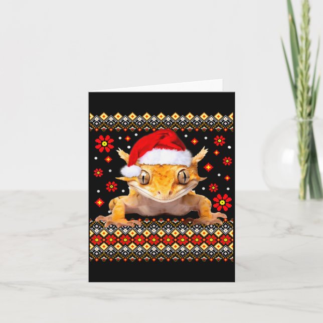Carte Crested Gecko Ugly Christmas Sweater  (Devant)