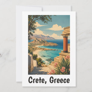 Carte Créte Vintage Grèce Vacances Îles Grecques Voyage