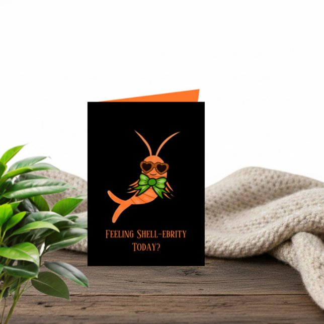 Carte Crevettes d'anniversaire orange cool (Créateur téléchargé)