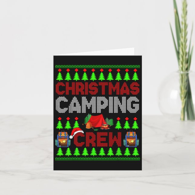 Carte Crew Camping de Noël Chandail Père Noël Camper Cam (Devant)