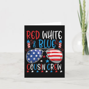 Carte Crew Rouge Blanc Et Bleu 4 juillet Amérique