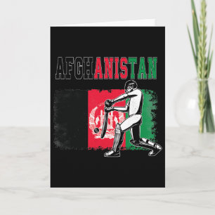 Carte Cricket avec l'équipe du drapeau de l'Afghanistan